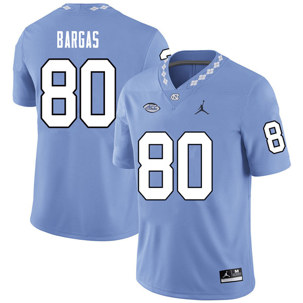 Jordan Brand Men #80 Jake Bargas North Carolina Tar Heels College Football Jerseys Sale-Carolina Blu